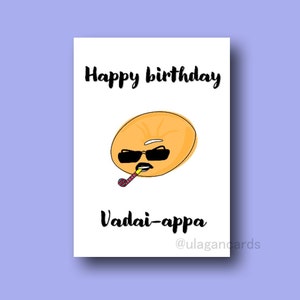 Happy birthday vadai-appa | funny Tamil birthday card | | Padayappa | handmade | A6