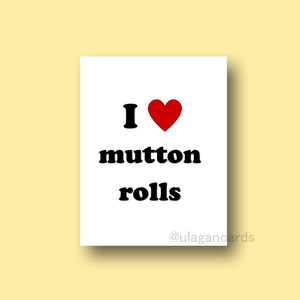 Je rouleaux de mouton coeur | drôle carte tamoule | Handmade