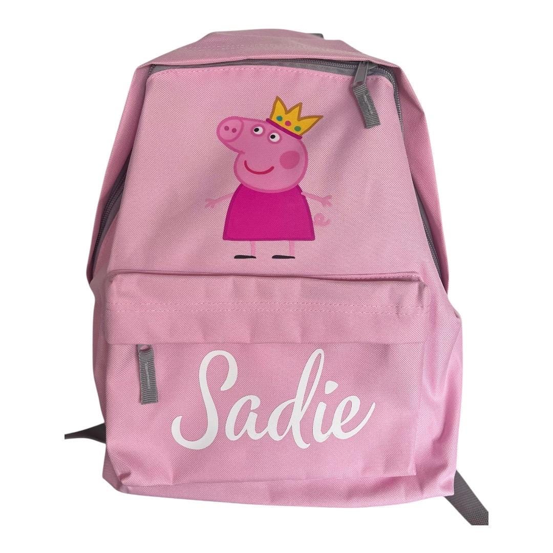 Personalized Peppa Pig Backpack: Pink Nursery Bag With Zipped