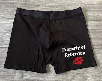 Property of boxers, funny mens underwear, valentines day gift boyfriend, gift for him, personalised boxers, husband gift, gifts for him,