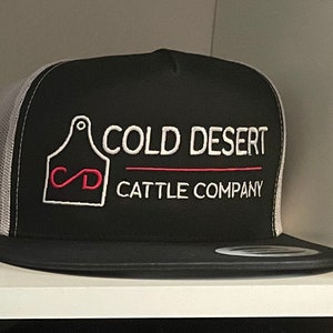 Pink Cold Desert Cattle Co. Flatbill Trucker Cap // Western Hat // Rodeo Snapback // Cowboy Killer