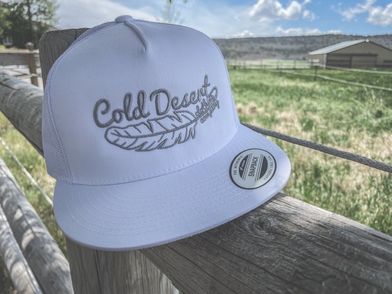 Western Trucker Hat: White Snapback, Cowboy Rodeo Style