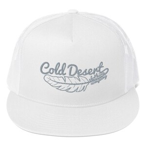 Feather in the Wind White Out Trucker Cap // Western Trucker Hat // Snapback Vintage Hat