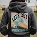 Let’s Get Western Unisex Heavy Blend Hoodie // Rodeo Fashion // Western Inspired // Punchy Tee // Western Graphic Shirt // Vintage Boho 