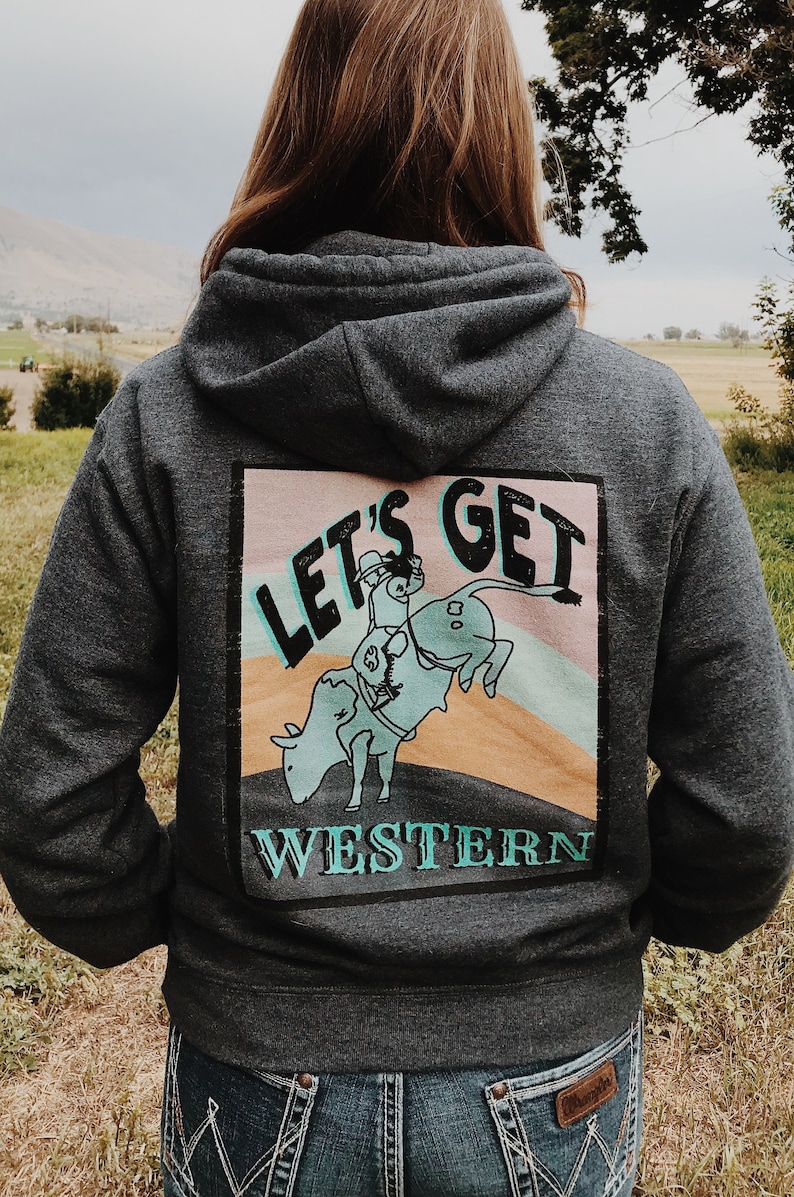 Let’s Get Western Unisex Heavy Blend Hoodie // Rodeo Fashion // Western Inspired // Punchy Tee // Western Graphic Shirt // Vintage Boho 