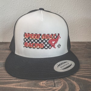 Speed Goat Racing Trucker Cap // western trucker hat // gifts for him // western hat // antelope