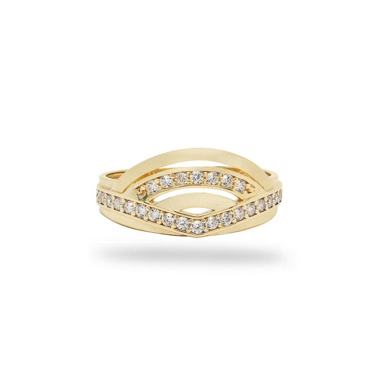 earrings gold 585 PARGOLD 14 carat GOLD ring 14K with cubic zirconia white 585 yellow gold ladies yellow gold R15-190-PG