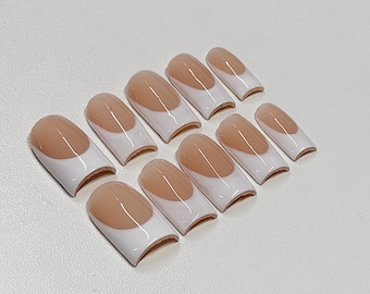 White French Tip Press On Nails | Everyday Nails | Clean Girl Era Inspo