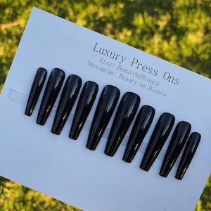 Red Bottom Press on Nails | Black and Red XL Nails | Baddie Nails | Free Shipping | quality luxury and handmade nails | gifts for her