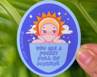 Engelchen AUFKLEBER || inspirierendes positives Zitat, Sonnenschein Aufkleber, Positivität Aufkleber, positive Affirmation, Wasserflasche Laptop Aufkleber