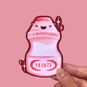Yakult Sticker || AAPI Asian Decal, Asian Food Sticker, Laptop Waterbottle Sticker, Aesthetic Asian Drink, Cute Kawaii Sticker, Food Sticker