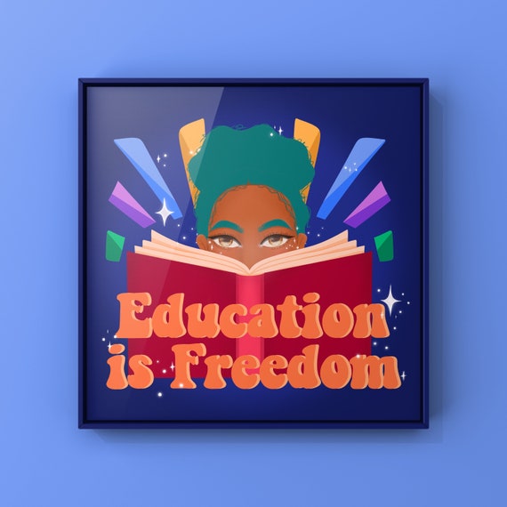 Education Is Freedom Print Feminist Art Girl Power Print Etsy Hong Kong