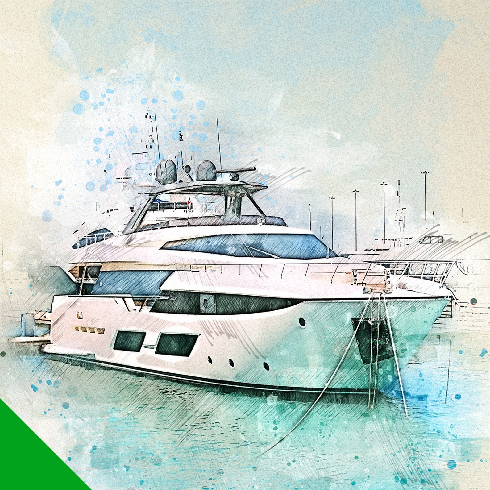 Custom watercolor boat portrait gift personalized yacht wall Etsy