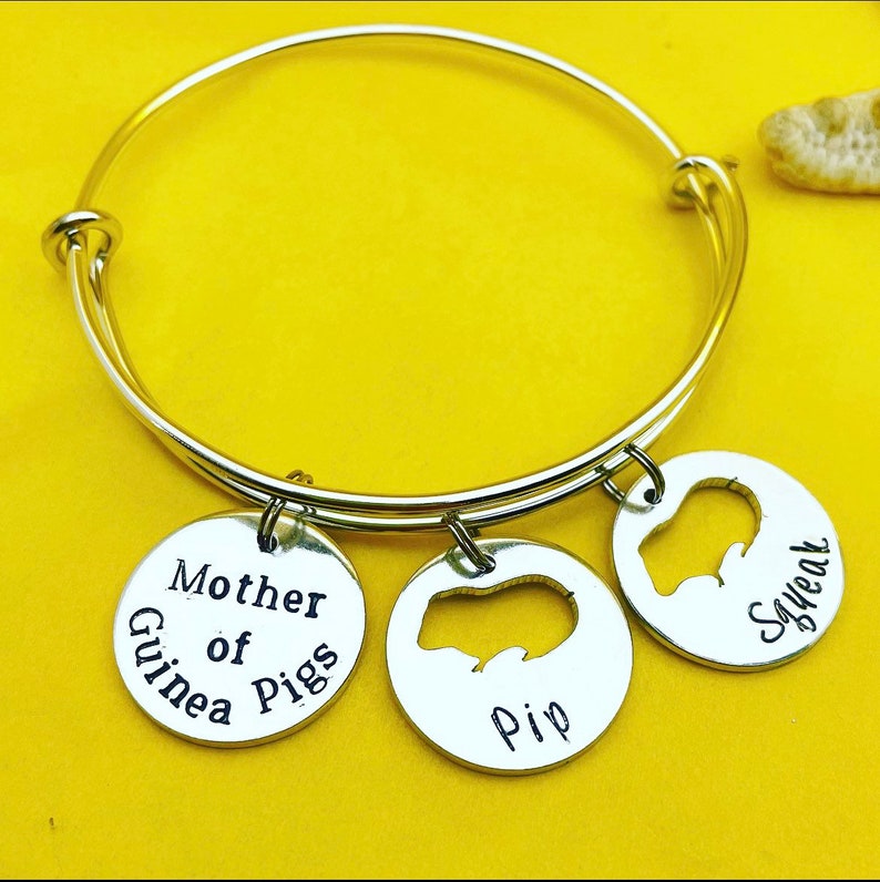 Guinea pig bracelet Guinea pig charm Guinea pig gifts for image 1