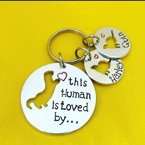 Custom ferret keyring, ferret lover gift for her ferret mom, ferret accessories, personalised ferret keychain, ferret Christmas gift,