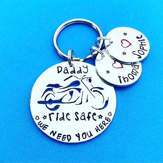 Llavero personalizado de seguridad para paseo en moto, regalo del día del  padre para papá abuelo tío, llavero de motocicleta, regalos de moto para  hombres, regalo de papá, -  España