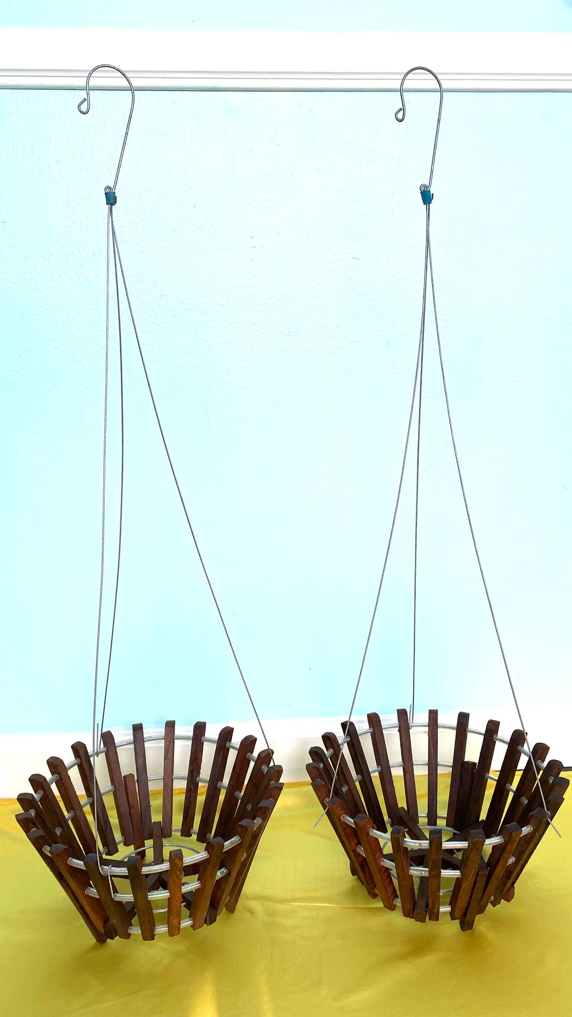 Set of 2 Handmade 11inch Wooden Orchid Baskets With 2 Etsy