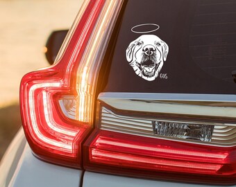 Halo personalizado Pet Portrait Car Decal, Pegatina personalizada para coche de perro, Calcomanía de gato para coche, ángel, Calcomanía de ventana de mascota, Resistente a la intemperie, Pérdida de mascotas, memorial