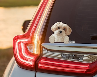 Custom Peeking Pet Portrait Car Decal, Personalized Dog Car Sticker, Cat Decal for car, Dog Mom Sticker, Pet Car Window decal,Weatherproof