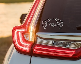 Custom Ear Pet Portrait Car Decal, Personalized Dog Car Sticker, Cat Decal for car, Dog Mom, Car Window decal,Weatherproof,Pet Loss,line art