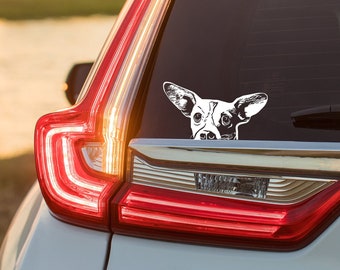 Custom Peering Pet Portrait Car Decal, Personalized Dog Car Sticker, Cat Decal for car, Dog Mom, Pet Car Window decal,Weatherproof, Pet Loss