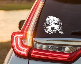 Custom Pet Portrait Car Decal, Personalized Dog Car Sticker, Cat Decal for car, Dog Mom Sticker, Pet Car Window decal,Weatherproof, Pet Loss