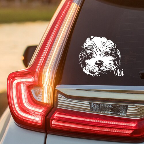 Custom Peeking Pet Portrait Car Decal Personalized Dog Car Etsy