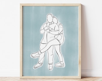 Custom couples Portrait line drawing,line art, gift for boyfriend, for girlfriend, Valentines day, him, her,anniversary, sentimental,digital