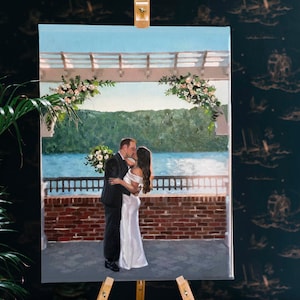 Custom Wedding Oil Painting, wedding gift, anniversary gift, Bride gift, Wife Husband gift, Birthday, Portrait painting, Landscape painting