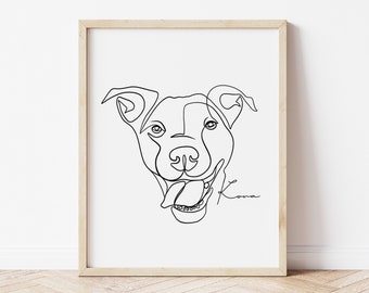 Custom Pet Line Drawing Portrait From Photo One Line Art Drawing Single Line Art Pet Sympathy Gift Pet Loss Gift DIGITAL DOWNLOAD