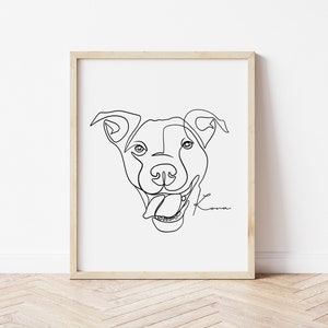 Custom One Line Art Pet Portrait, Memorial Pet Loss Gift, Personalized Line Art Portrait, Simplistic, Dog Tattoo, Minimalistic Mothers Day