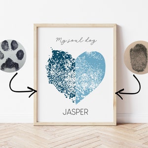 Custom paw print pet loss print quote pet loss gift  grief memorial sympathy sentimental gift fingerprint mom soul dog heart personalized