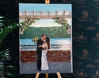 Custom Wedding Oil Painting, wedding gift, anniversary gift, Bride gift, Wife Husband gift, Birthday, Portrait painting, Landscape painting