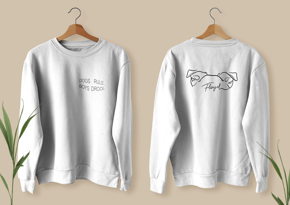 Dogs Rule Boys Drool Sweatshirt Custom Pet Ear Dog Puppy Etsy