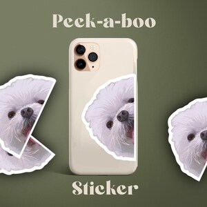 Peekaboo Custom Illustrated Pet Sticker, Custom Dog sticker, Custom Cat Sticker, Personalized Sticker, Dog mom, Pet Portrait, Pet Sticker