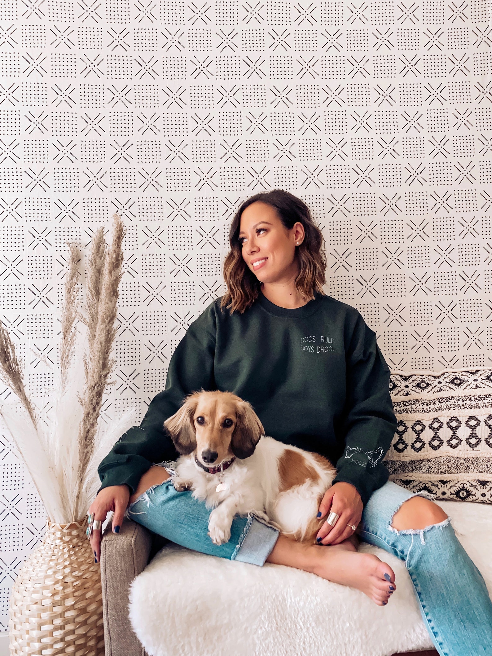 Dogs Rule Boys Drool Sweatshirt Custom Pet Ear Dog Puppy Etsy