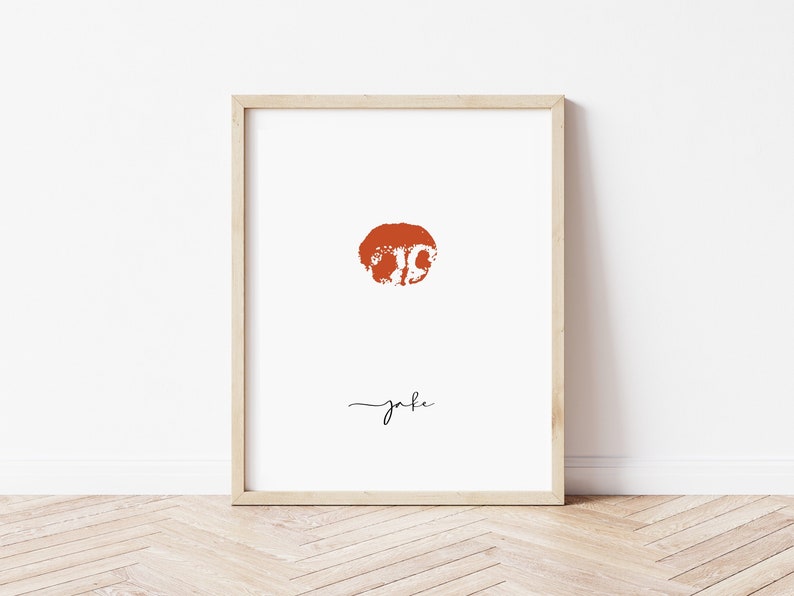 Custom nose print pet loss print, pet loss gift, pet adoption gift, memorial gift, sentimental gift, pet wall decor, dog mom, paw print image 2