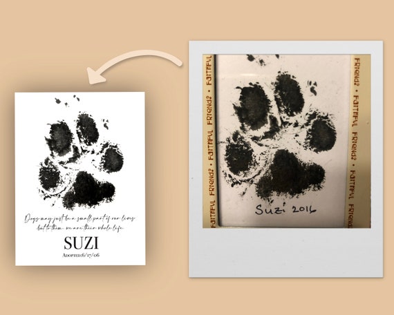 Custom Paw Print Pet Loss Print Quote Pet Loss Gift Pet Adoption Gift Memorial Gift Sentimental Gift Pet Wall Decor Dog Mom Soul Dog Etsy