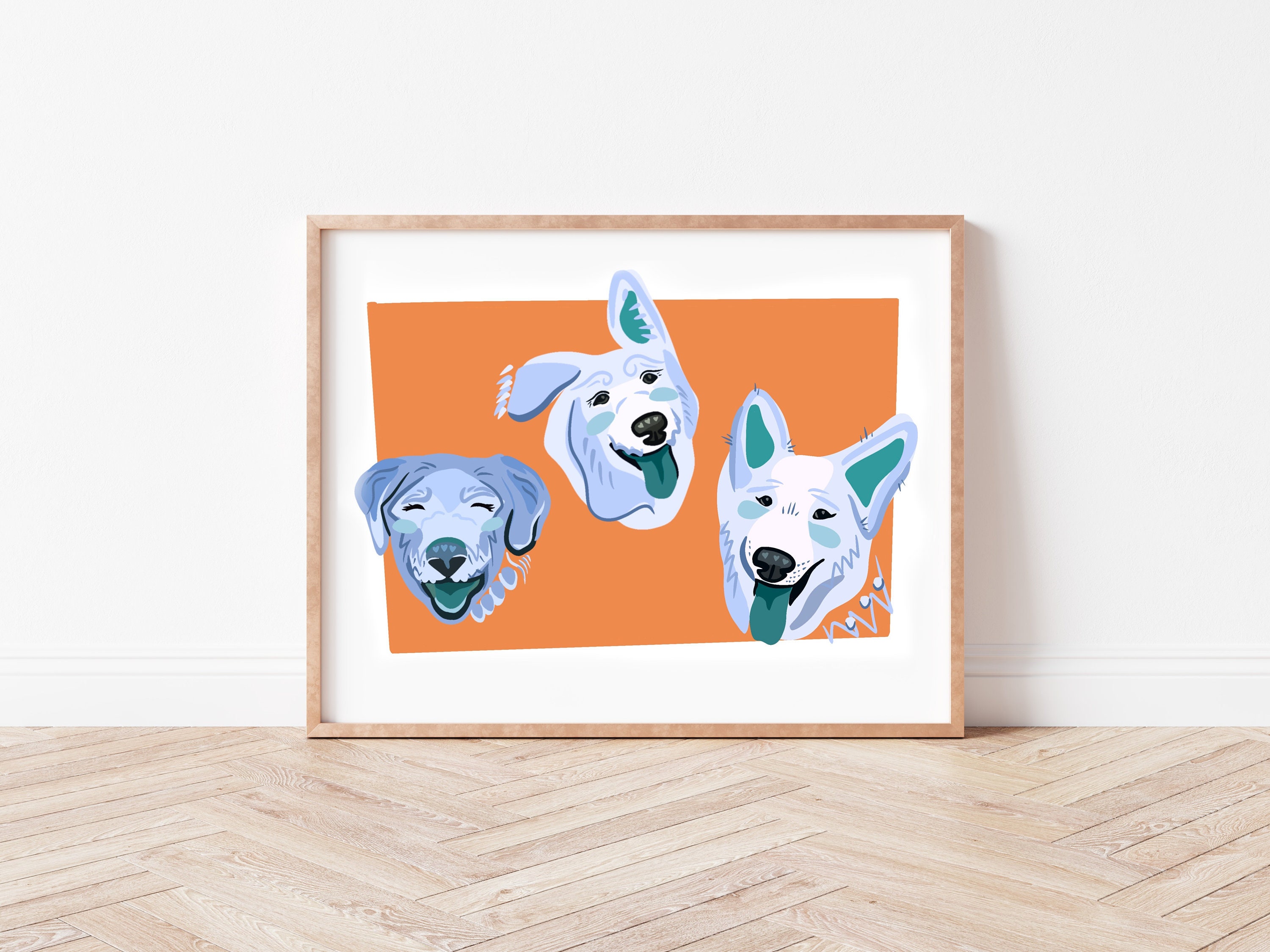 Modern Lite Brite Pet Dog Portrait Canvas Wall Art Home Décor 