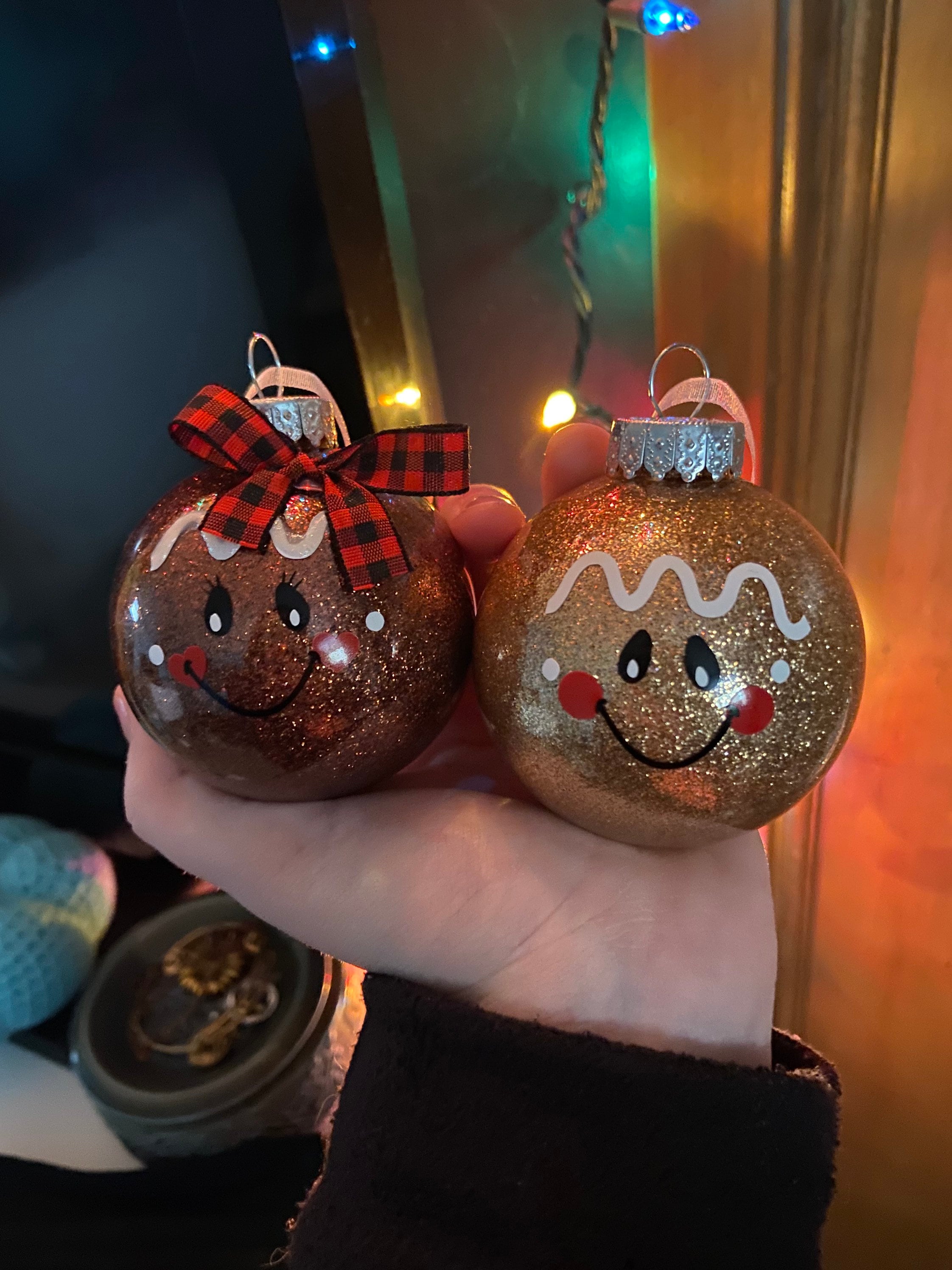 Gingerbread Man and Woman Christmas Ornaments