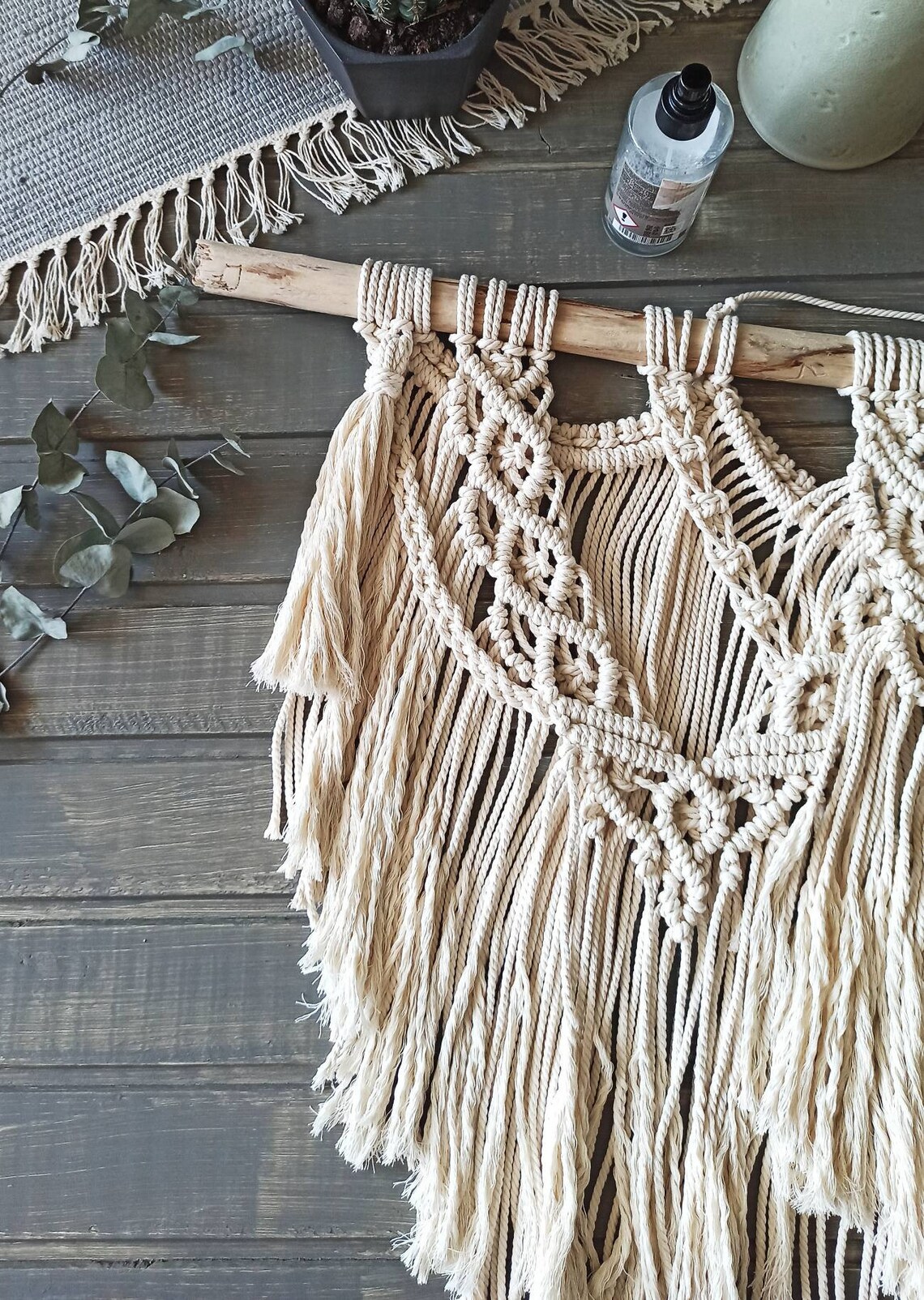 Large macrame wall hanging Large macrame headboard Hanging Etsy