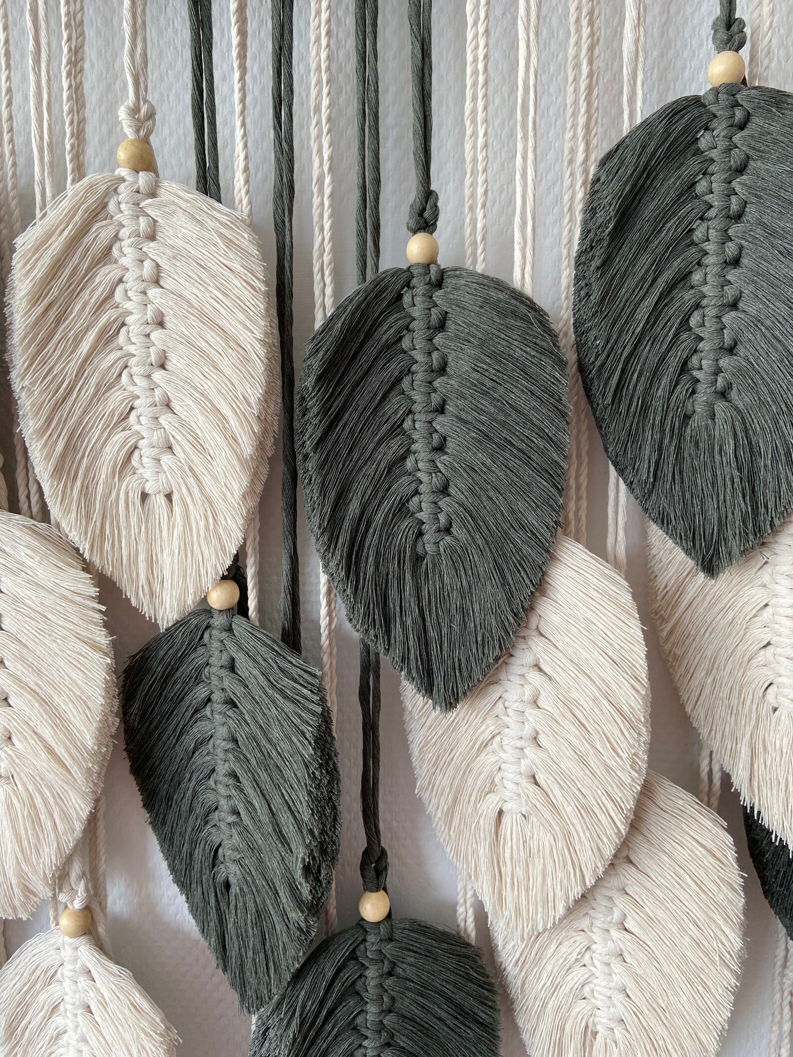 Extra large macrame feathers Colored feathers headboard Boho Etsy