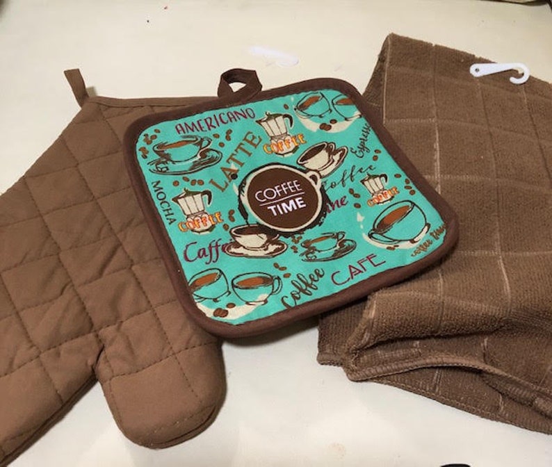 Personalized Embroidered Coffee Time Pot Holder