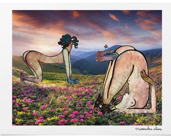 Naked Woman Sunset Etsy
