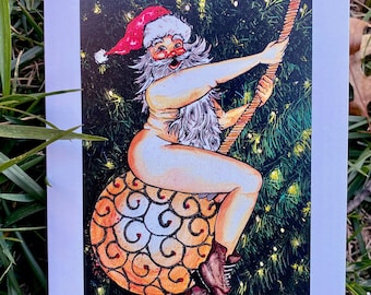 Naked Santa, Christmas Card, Santa Card, Funny Christmas Card, Santa Claus, Santa