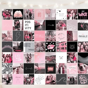 Personalized Wall Collage Kit + Preset - Perfect Valentine's Gift - Pink Grey Aesthetic