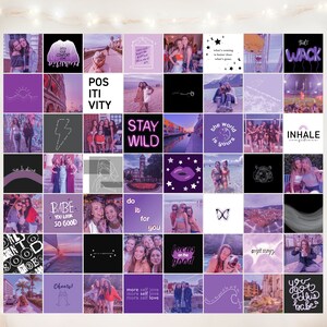 Personalized Wall Collage Kit + Preset - Purple Aesthetic - Trendy College Dorm Decor