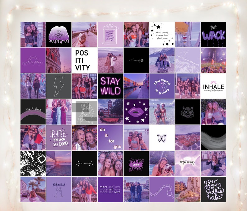 Personalized Wall Collage Kit Preset Purple Aesthetic | Etsy