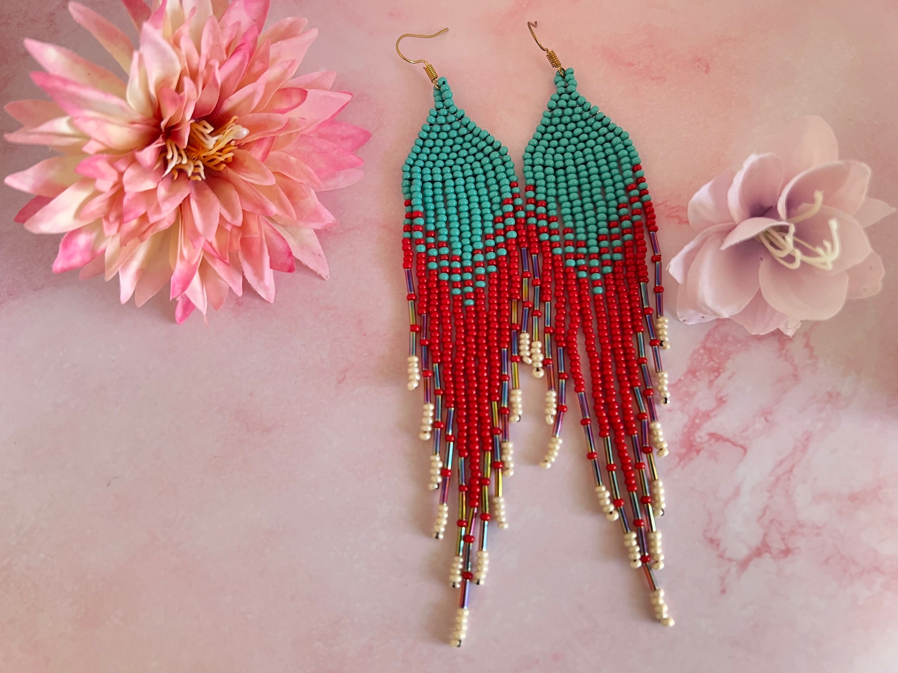 BEADED EARRINGS - Etsy UK