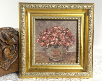 Roses Framed Art,Oil Painting,Vintage Style Art,Original Painting,Floral Still Life,Wall Art,Gift Painting,